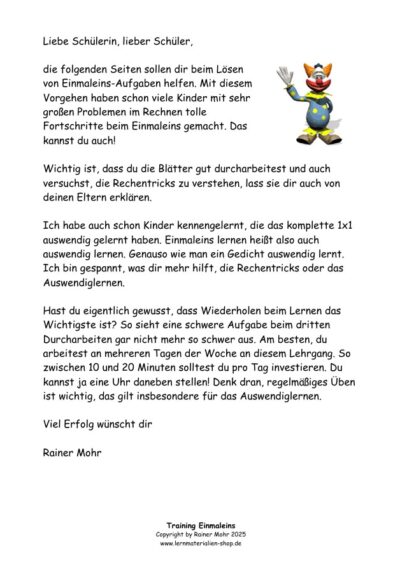 Training Einmaleins - Downloadprodukt - neue Version !!! – Bild 2